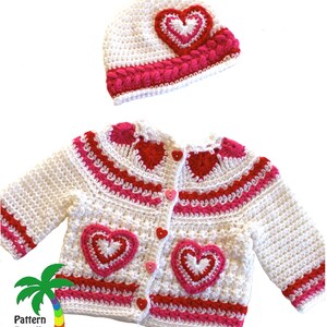 Crochet Pattern for Baby Toddler Sweater, Hearts of Love, PDF 12-093 INSTANT DOWNLOAD image 4