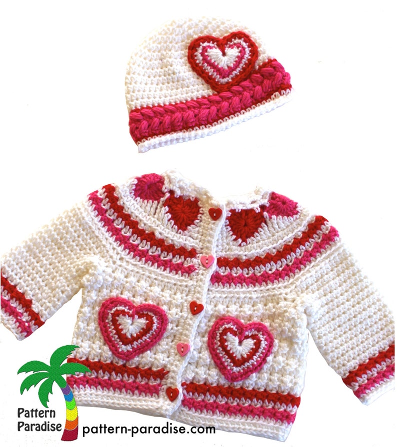 Crochet Pattern for Baby Toddler Sweater, Hearts of Love, PDF 12-093 INSTANT DOWNLOAD image 4
