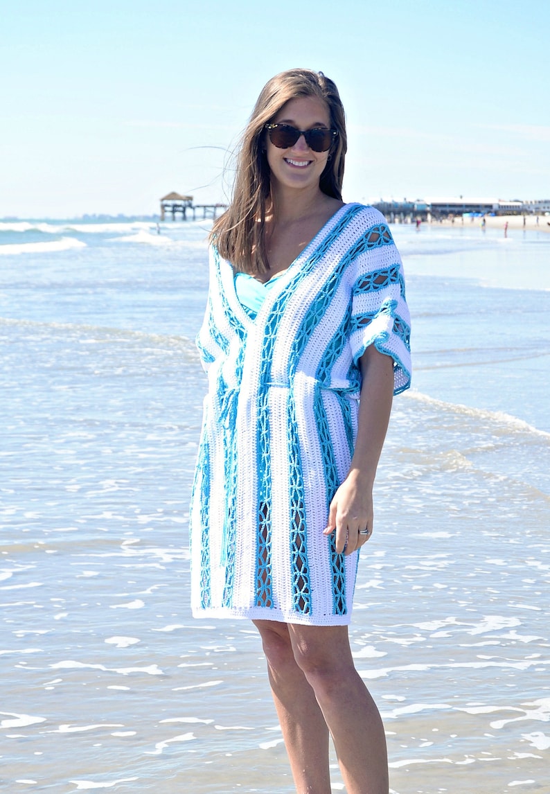 Crochet Pattern for Beach Day Bathing Suit Cover-Up Tunic image 3