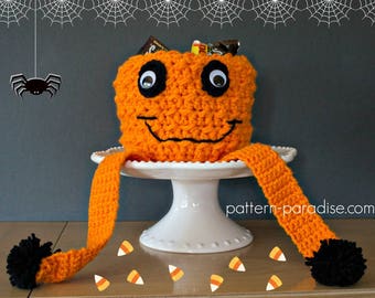 Crochet Pattern Jack O Pumpkin Candy Bowl Basket Tray Container PDF 17-334