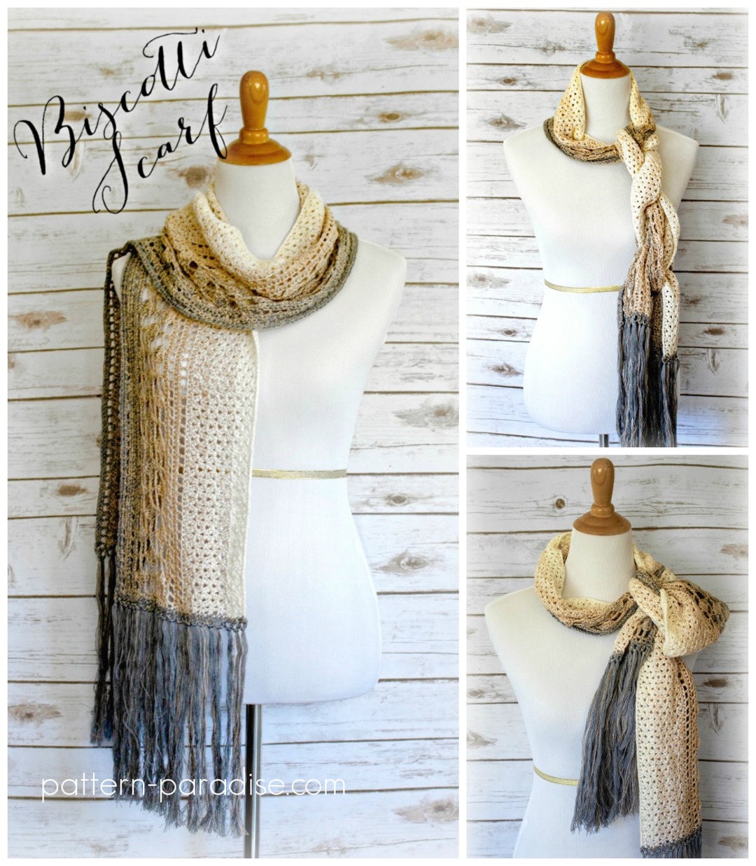 Biscotti Pattern Crochet Pattern for Scarf, Biscotti Lacy Scarf, Wrap, Crochet Scarf ...