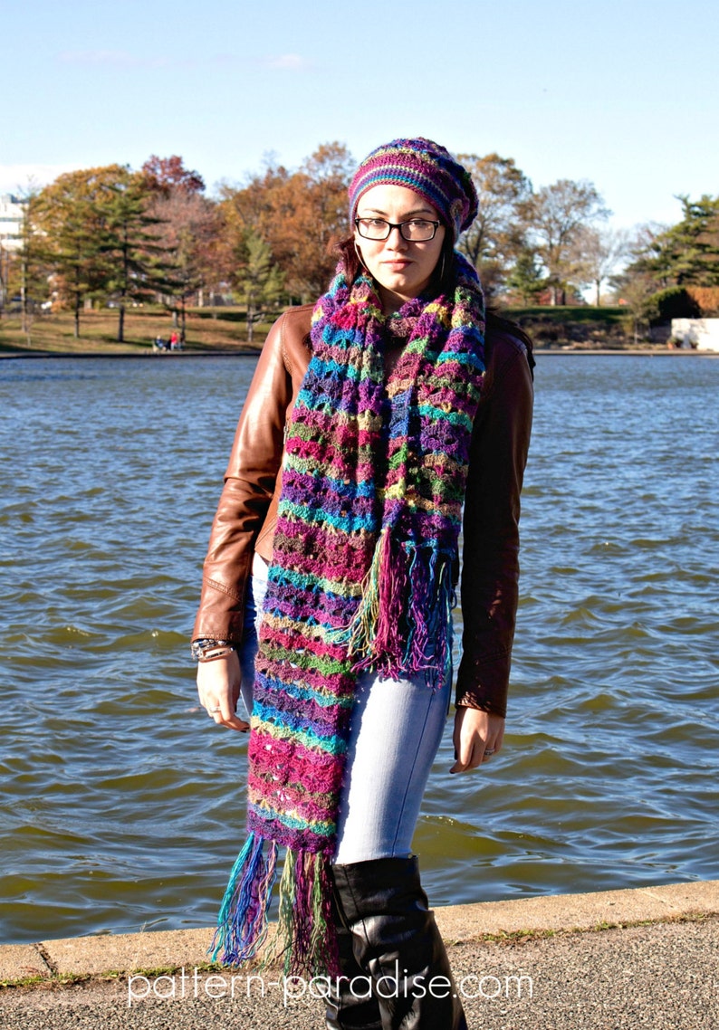 Crochet Pattern for Super Scarf Autumn Sunset PDF 16-270S image 2