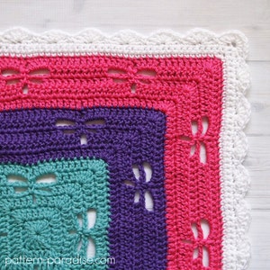 Crochet Pattern Afghan, Throw, Blanket, Baby Blanket, Baby Layette, Radiating Dragonflies PDF 16-E image 2