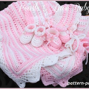 Crochet Pattern Baby Blanket Afghan Throw Pearls & Lace PDF 14-135 INSTANT DOWNLOAD image 5