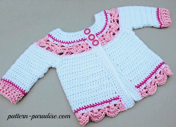 Crochet Pattern for Baby Toddler Sweater Jasmine PDF 12-093 | Etsy