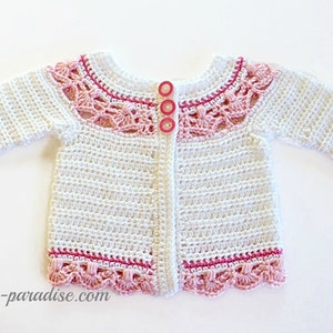 Crochet Pattern for Baby Toddler Sweater, Jasmine, PDF 12-093 image 2