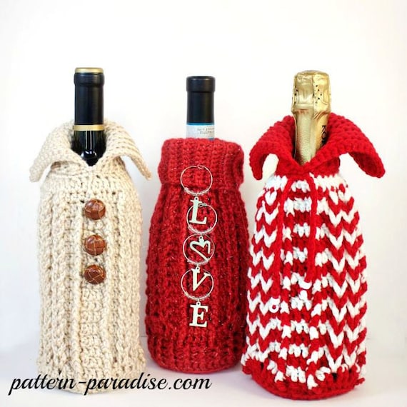 Crochet Christmas Bottle Bags 259 Crochet Bottle Bag Pattern Santa