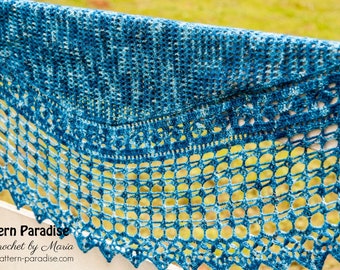 Patrón de ganchillo para chal de joyas de otoño, envoltura, chal de mujer, chal de encaje, envoltura elegante, envoltura de boda, chal de boda