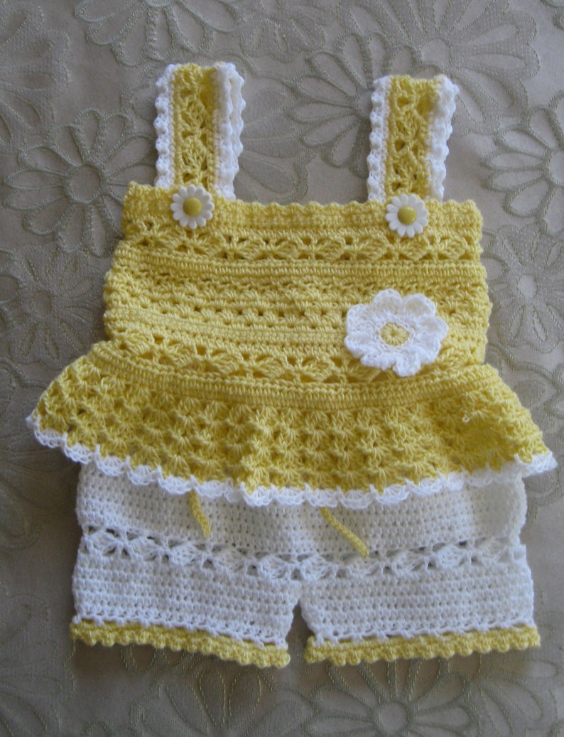 Crochet Pattern for Daisy Tank and Shorts Set, Baby Girl, PDF 12-023 INSTANT DOWNLOAD image 2