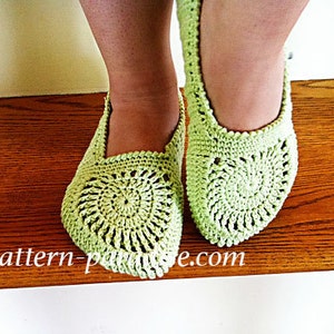 Crochet Pattern for Women's Slippers, Pistachio Slippers Adult Slippers House Shoes, PDF 12-035 INSTANT DOWNLOAD image 4