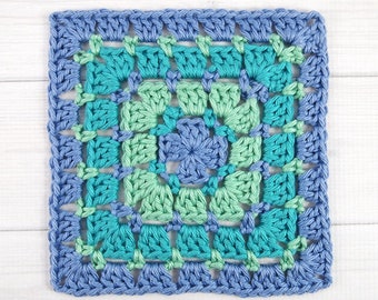 Crochet Pattern Block Stitch, 6" Crochet Square, Blanket Square, Throw