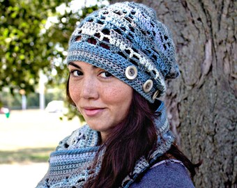 Crochet Pattern Slouchy Hat Beanie Aspen PDF 16-275