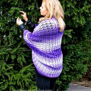 Crochet Pattern for Snuggler Cardigan Sweater Cocoon, PDF 17-338 image 4