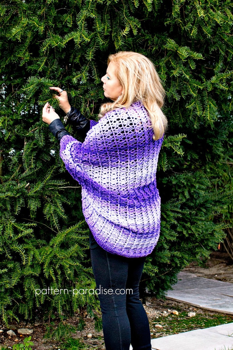 Crochet Pattern for Snuggler Cardigan Sweater Cocoon, PDF 17-338 image 4