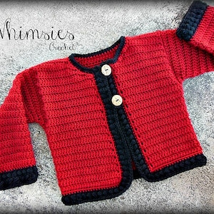 Crochet Pattern for Toddler Cardigan Sweater, Cherise Cardigan PDF14-128B INSTANT DOWNLOAD