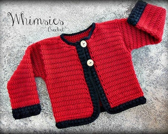 Crochet Pattern for Toddler Cardigan Sweater, Cherise Cardigan PDF14-128B TÉLÉCHARGEMENT INSTANTANÉ