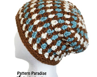 Crochet Pattern for Diamonds & Gems Beanie Hat, Child size, Adult size, Hat for Men, Hat for Women, Hat for Kids, Cloche, Slouch, Beanie