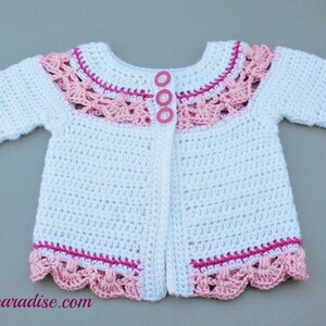 Crochet Pattern for Baby Toddler Sweater, Jasmine, PDF 12-093 image 3