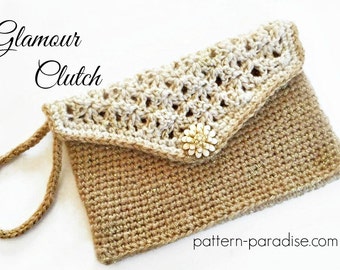 Crochet Pattern for Clutch, Purse, Evening Bag, Glamour Clutch, PDF 16-282