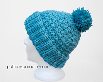 Crochet Pattern for Beanie Hat, Dreamy, Toddler, Child, Adult PDF 17-330