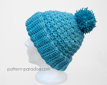 Crochet Pattern for Beanie Hat, Dreamy, Toddler, Child, Adult PDF 17-330