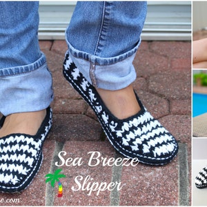 Crochet Pattern for Slippers, Houndstooth, adult shoes PDF14-149 INSTANT DOWNLOAD