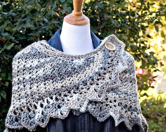 Crochet Pattern for Shawl Wrap Scarf, Mysteria, PDF 17-331