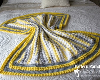 Crochet Pattern Baby Blanket, Afghan, Throw, Lemonade, Crochet Afghan, Crochet Throw, Crochet Blanket PDF 18-365