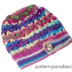 Crochet Pattern Hat Beanie Slouchy Hat Autumn Sunset PDF 17-294 image 3
