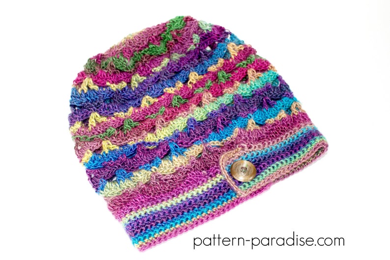 Crochet Pattern Hat Beanie Slouchy Hat Autumn Sunset PDF 17-294 image 3