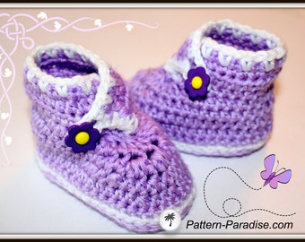 Crochet Pattern Baby Booties, Sweet Feet Slippers Shoes, PDF 12-036 INSTANT DOWNLOAD
