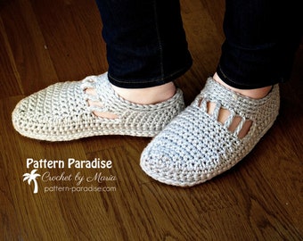 Patrón de crochet para pantuflas Mae, pantuflas de casa para hombre, pantuflas de casa para mujer, pantuflas de ganchillo, zapatos de ganchillo, calcetines