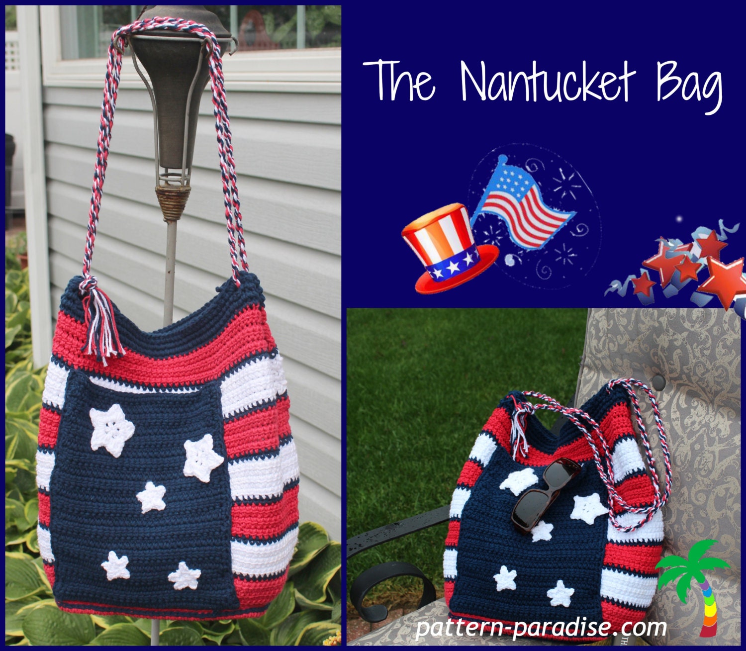 Crochet Pattern Tote Beach Bag and Wristlet PDF 14-146 INSTANT DOWNLOAD ...