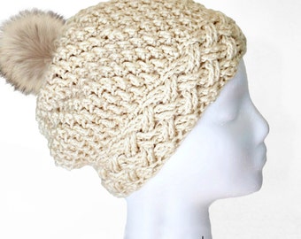 Crochet Pattern Slouchy Hat Beanie Arctic Snow PDF 16-279