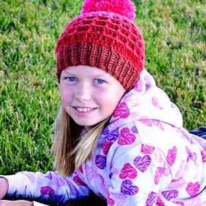 Crochet Pattern for Beanie Hat Waffle Slouchy, Child and Adult PDF 16-255 image 4