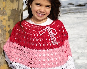 Crochet Pattern Poncho, Girl and Doll, PDF 16-221 INSTANT DOWNLOAD