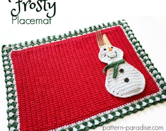 Crochet Pattern Frosty Placemat Set  PDF 17-328