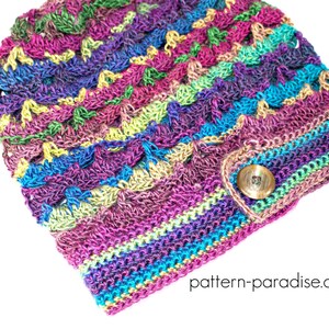 Crochet Pattern Hat Beanie Slouchy Hat Autumn Sunset PDF 17-294 image 5