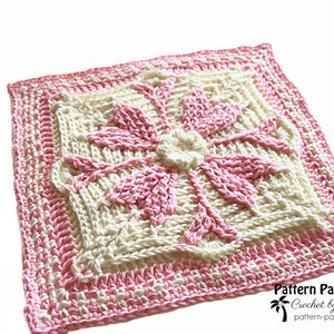 Crochet Pattern Afghan Barcelona, 12 Crochet Square, Blanket Square, Throw image 2