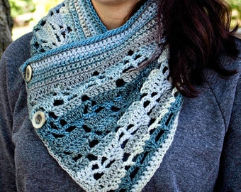 Crochet Pattern Cowl Scarf Wrap, Aspen PDF 16-276