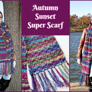 Crochet Pattern for Super Scarf Autumn Sunset PDF 16-270S image 4