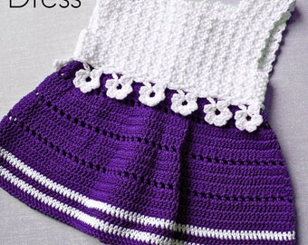 Crochet Pattern Dress, Sundress, Top, Tunic or Jumper Violet Blooms PDF16-236