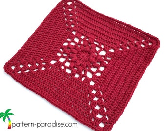 Crochet Pattern Afghan Square Rose Cross  PDF 16-227 INSTANT DOWNLOAD