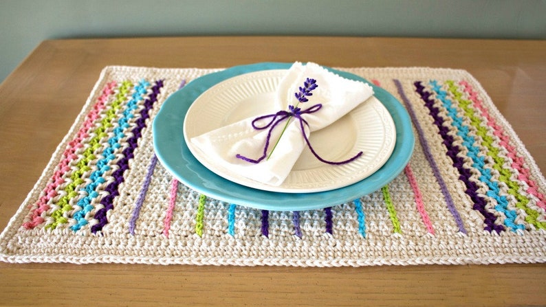 Crochet Pattern Spring Placemat Set PDF 17-304 画像 3