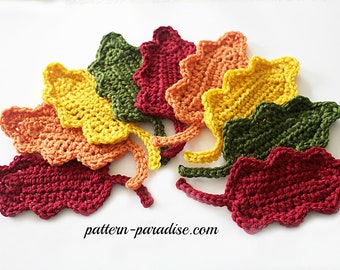Crochet Pattern Oak Leaves, Fall Leaves, Autumn Leaves