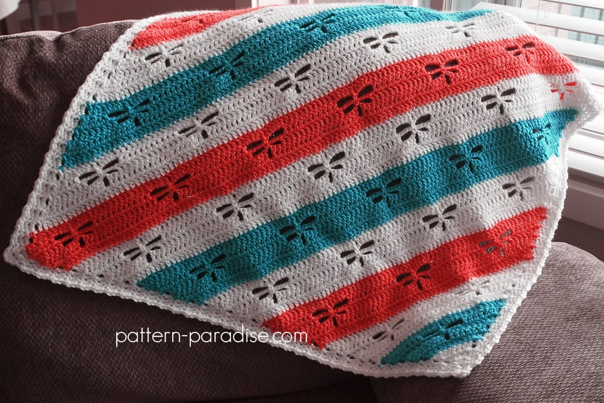 39 Dragonfly Crochet Patterns: Unlock Your Creative Potential Today! 9 Crochet Pattern Afghan Throw Blanket Dragonfly C2C 16-c