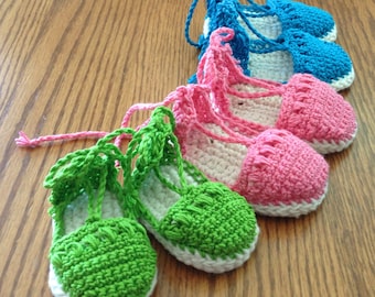 Baby Booties Sandals Espadrilles , Crochet Pattern, PDF 12-114 INSTANT DOWNLOAD