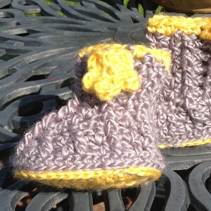 Häkelanleitung für Booties, Sha-Daisy Booties Hausschuhe für Baby, PDF 12-069