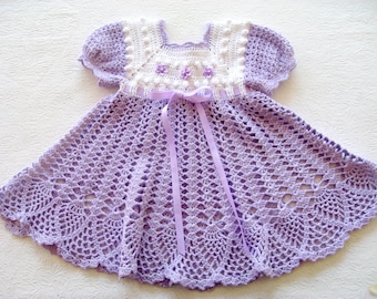 Crochet Pattern for Baby Girl Dress, PDF 12-007 INSTANT DOWNLOAD