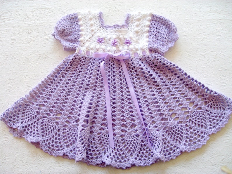 Crochet Pattern for Baby Girl Dress, PDF 12-007 INSTANT DOWNLOAD 